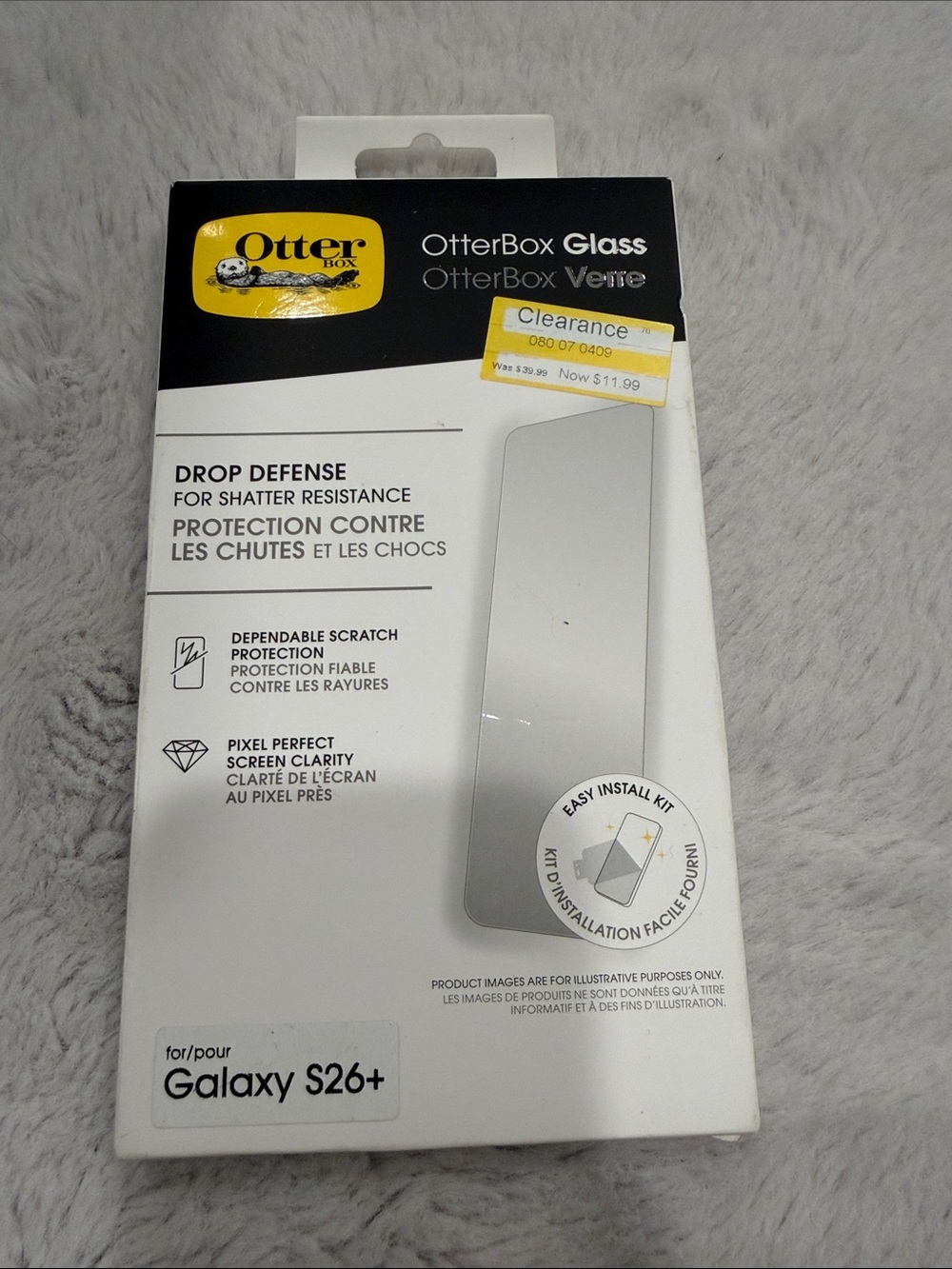 OtterBox Glass Screen Protector for Galaxy S26+ - White